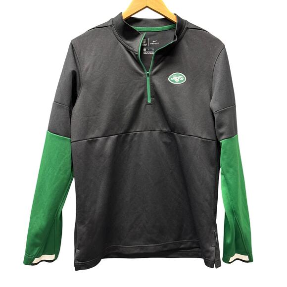 New York Jets Mens Small Shirt 1/4 Zip Pullover Nike Dri-Fit On Field Activewear - Picture 1 of 9